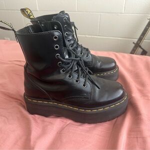 Dr. Martens Jadon Smooth Leather Black Platform Combat Boots